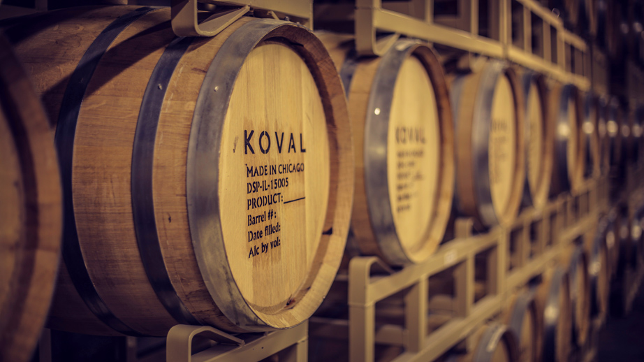 Barrels in the KOVAL Distillery in Chicago