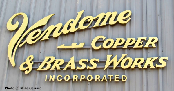 Sign on the Vendome Copper and Brass Works in Louisville, Kentucky, USA.