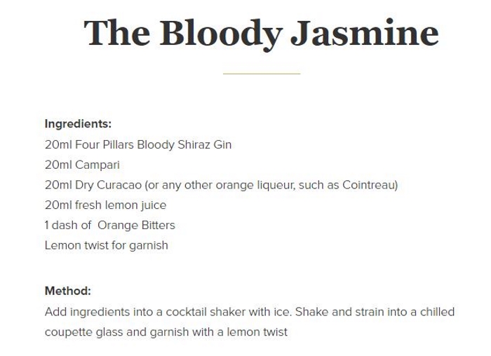 Bloody Jasmine Gin Cocktail Recipe