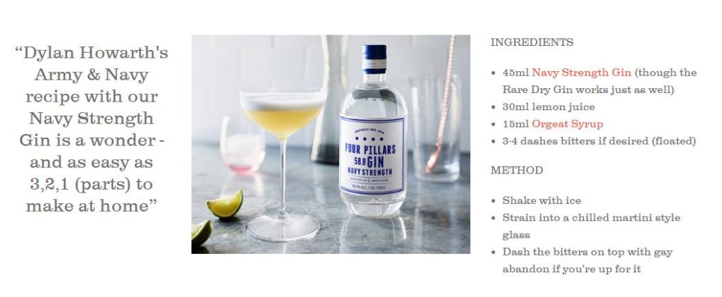 Four Pillars Navy Strength Gin Cocktail Recipe