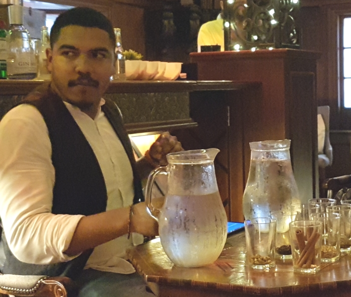Bartender Diego at the London gin masterclass at The Trading House