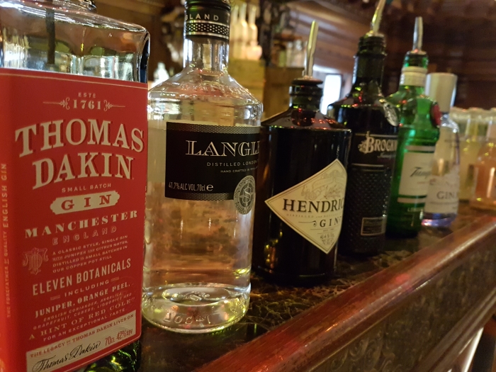 Six gins to taste at the London gin masterclass at The Trading House