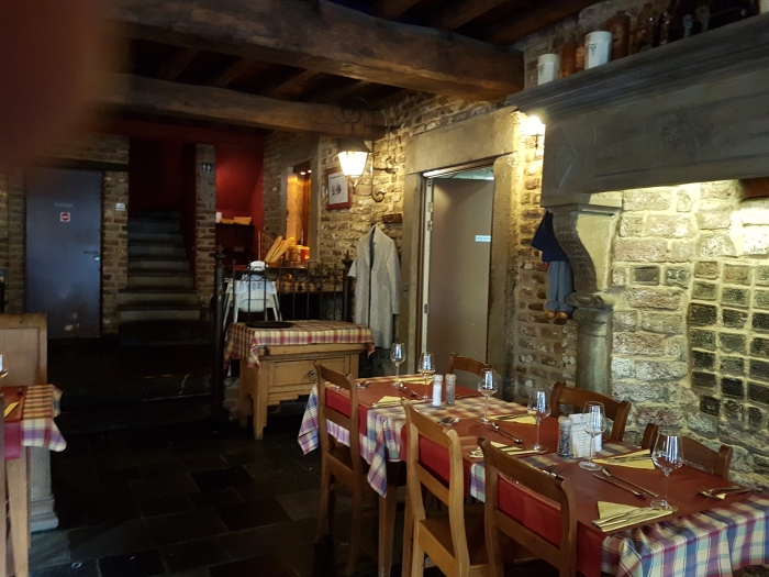 Interior of The Maison du Peket Restaurant, also known as the Amon Nanesse Restaurant, in Liege, Belgium