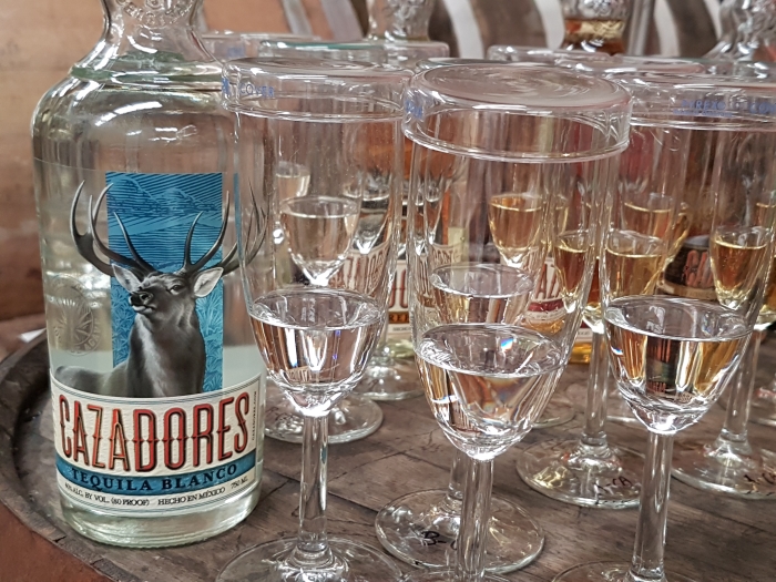A tequila tasting at the Cazadores tequila distillery in Jalisco, Mexico