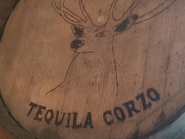 Corzo tequila barrel at the Cazadores tequila distillery in Jalisco, Mexico.