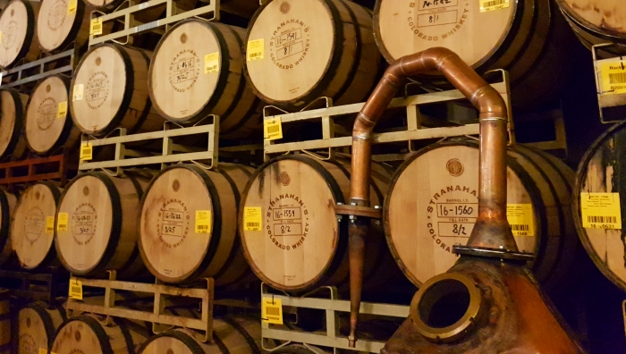 Barrels at Stranahan's Whiskey Distillery in Denver, Colorado
