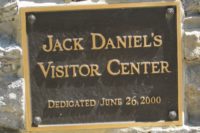 Visitor Center sign at the Jack Daniel's Distillery in Lynchburg, Tennessee
