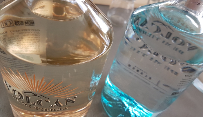Tequila bottles at the Volcan de mi Tierra tequila distillery in Jalisco, Mexico
