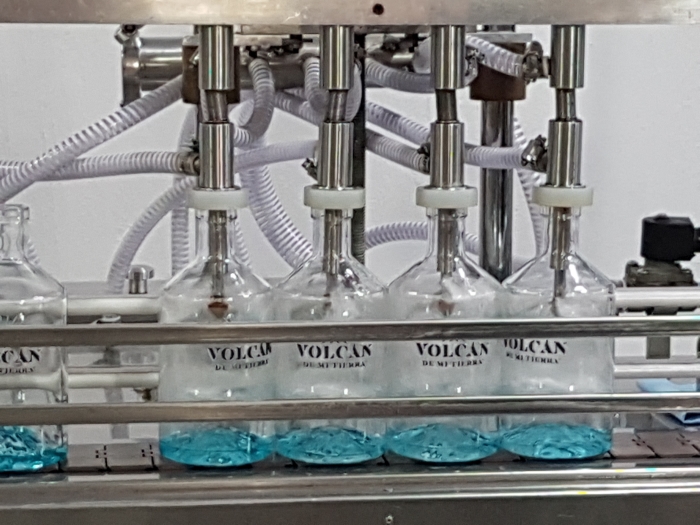 Tequila bottling plant at the Volcan de mi Tierra tequila distillery in Jalisco, Mexico