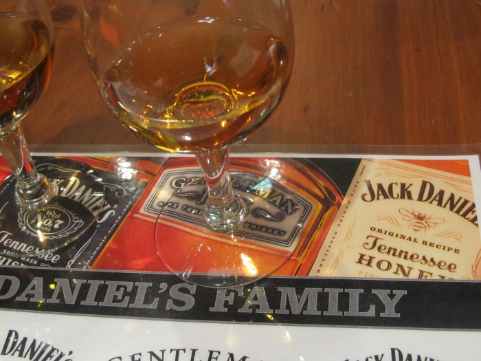 A whiskey tasting at the Jack Daniel's Distillery in Lynchburg, Tennessee