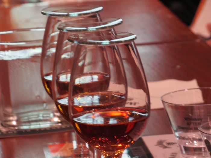 A whiskey tasting at the Jack Daniel's Distillery in Lynchburg, Tennessee