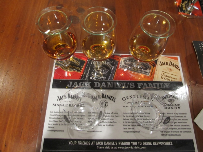 A whiskey tasting at the Jack Daniel's Distillery in Lynchburg, Tennessee