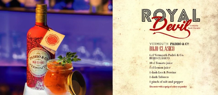 Padro Rojo Classico vermouth classic serve of a Royal Devil cocktail