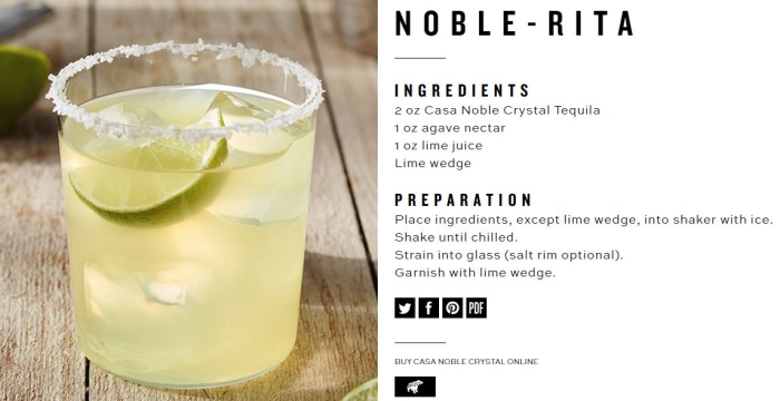 a margarita recipe from Casa Nobles tequila