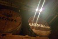 Metaxa barrels in the cellar at their distillery in Athens, Greece