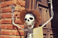 The welcoming skeleton at the Espolon tequila distillery in Jalisco, Mexico