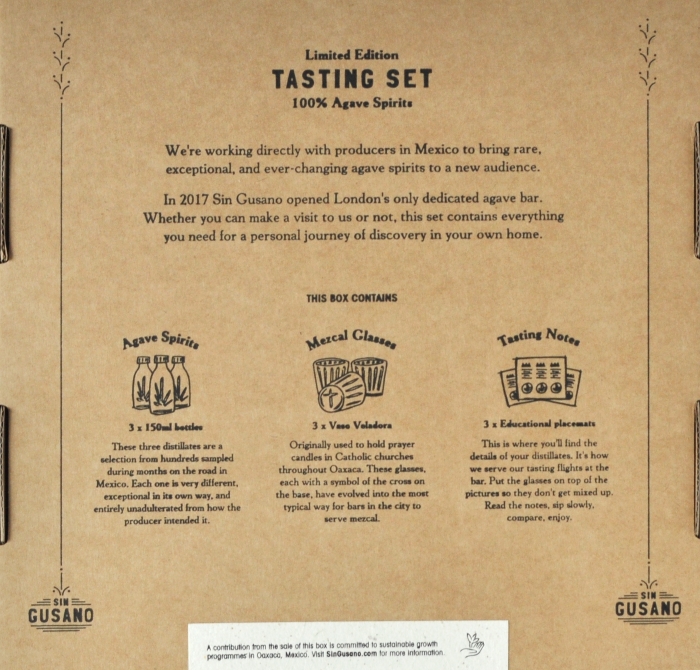 A tasting gift set of three mezcals from Sin Gusano