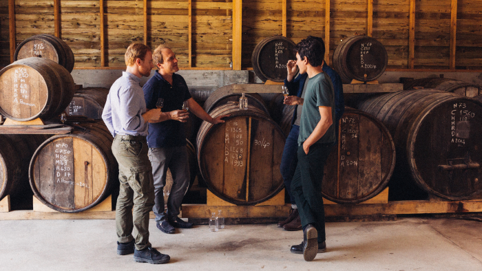 The three founders of 30 and 40 calvados distillers