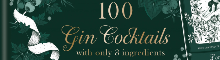 Detail from the cover of 100 gin cocktails recipe book from Sipsmith gin