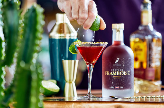 A British Framboise Raspberry Tequila Cocktail