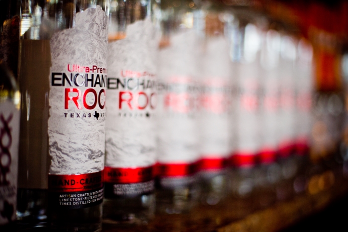 Vodka bottles at the Rebecca Creek Distillery in Texas