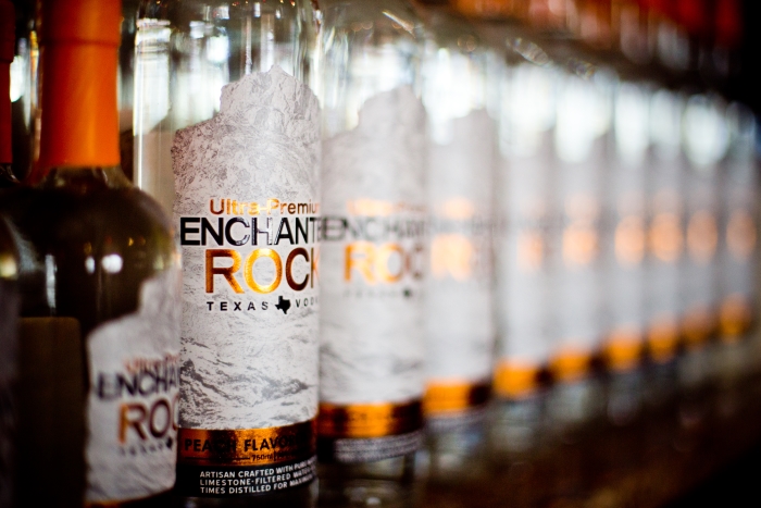 Rebecca Creek Distillery in Texas, vodka bottles