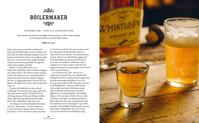 A Boilermaker Cocktail using Jim Beam from The Curious Bartender's Whiskey Road Trip book