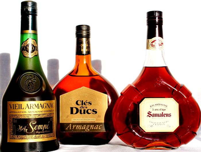 Bottles of armagnac