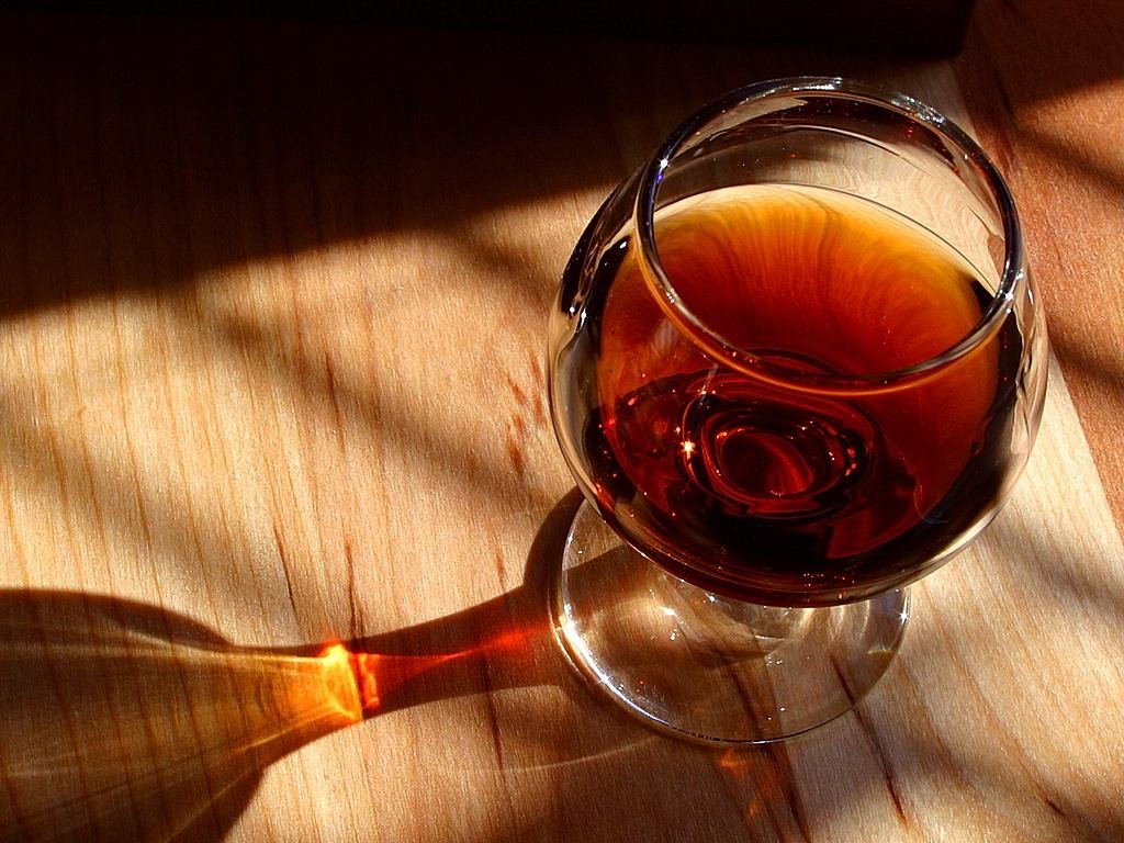 A glass of cognac