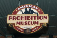 Sign for the American Prohibition Museum in Savannah, Georgia.