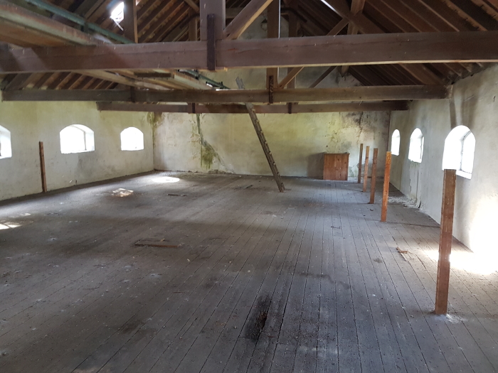 The old malting floor at the Speyburn Whisky Distillery on Speyside in Scotland