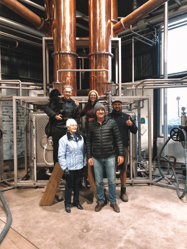Alan Cumming visiting the Arbikie Distillery.
