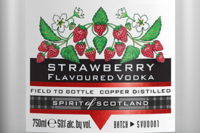 Strawberry Flavoured Vodka label from the Arbikie Distillery in the Scottish Highlands