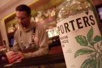 Martin Farmer making a Porter's Gin cocktail at the Orchid Bar in Aberdeen