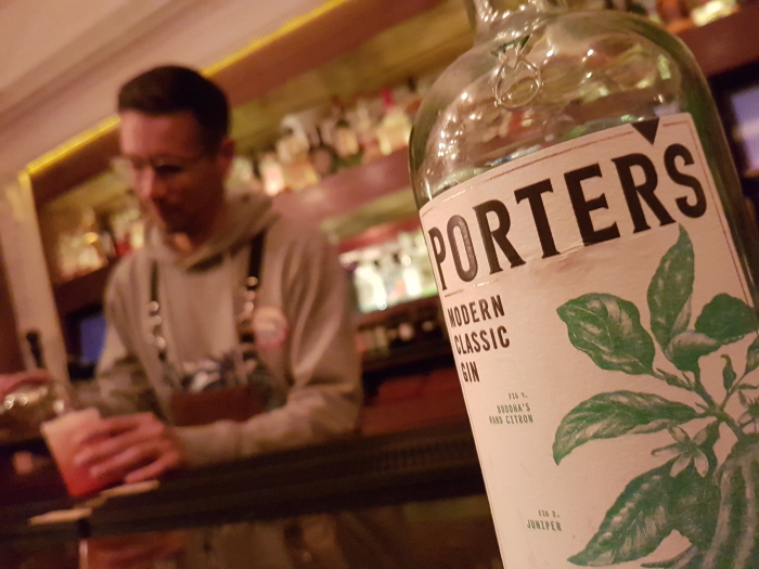 Martin Farmer making a Porter's Gin cocktail at the Orchid Bar in Aberdeen, The Distillery without a Still.