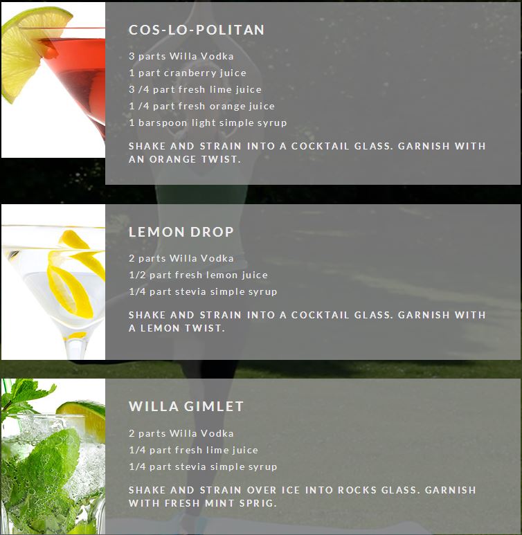 Willa low-alcohol and low-calorie vodka cocktails