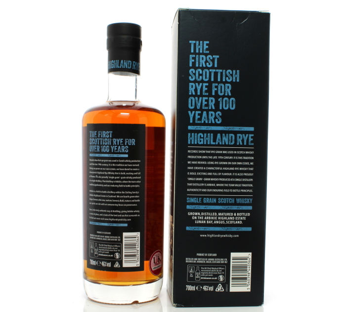 Arbikie Highland Rye Single Grain Scotch Whisky