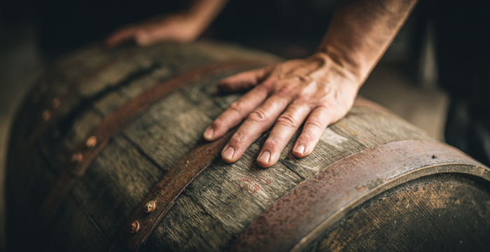 Whisky barrel in The Glenturret Distillery