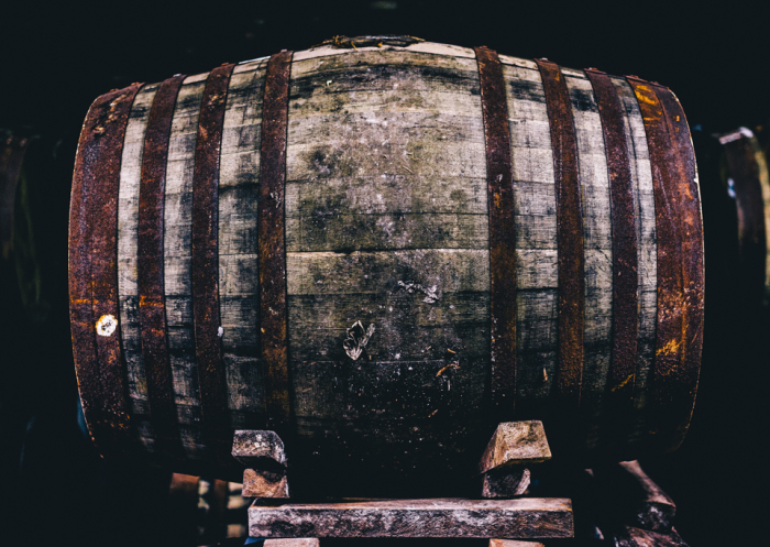 Whisky barrel in The Glenturret Distillery