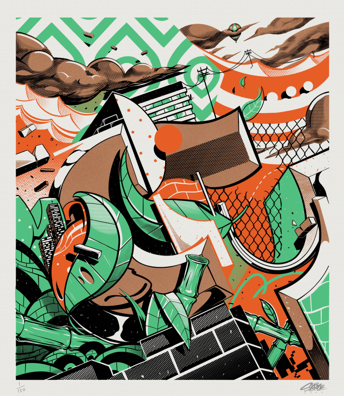 Detail from a Bottle of Mad City Botanical Rum