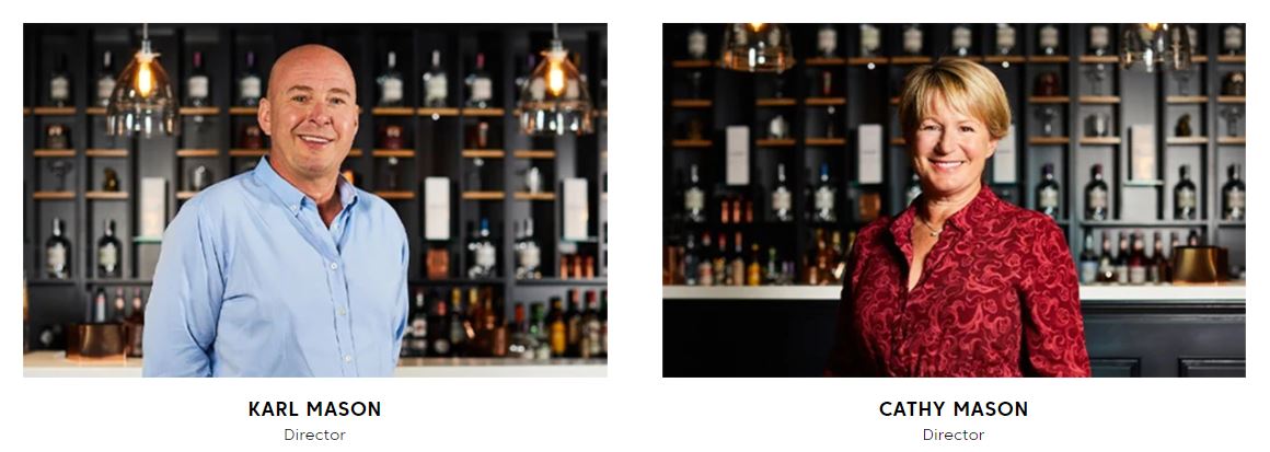 The directors of Masons Yorkshire Gin, Karl and Cathy Mason