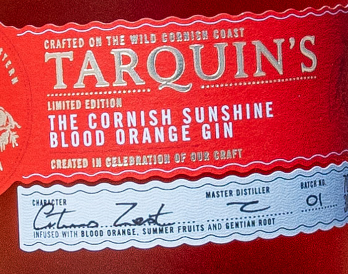 Tarquin's Blood Orange Gin from Cornwall