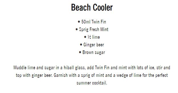 Twin Fin Cornish Rum Tarquin Distillery cocktail recipe
