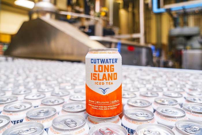 Can of Cutwater Long Island Iced Tea in the distillery