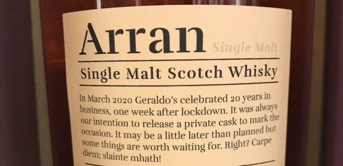 Geraldo's Private Arran Cask Whisky