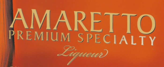 Bottle of Amaretto Italian almond liqueur