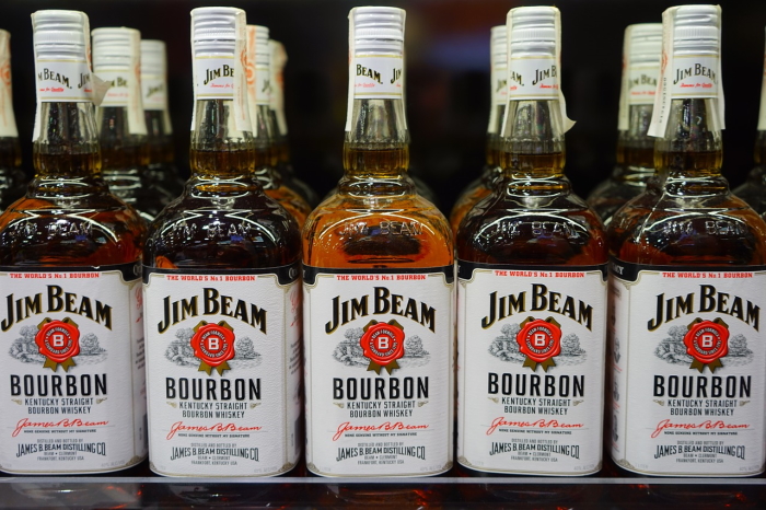 Jim Beam Kentucky Straight Bourbon bottles, to illustrate the question, Is Bourbon Whiskey?
