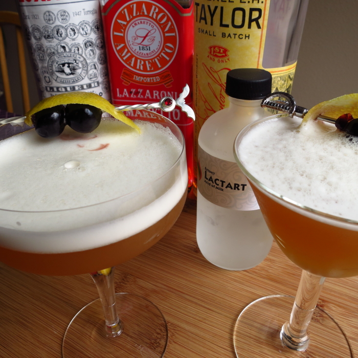 Ingredients for an Amaretto Sour Cocktail Recipe