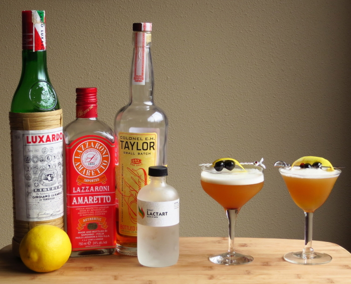Ingredients for an Amaretto Sour Cocktail Recipe