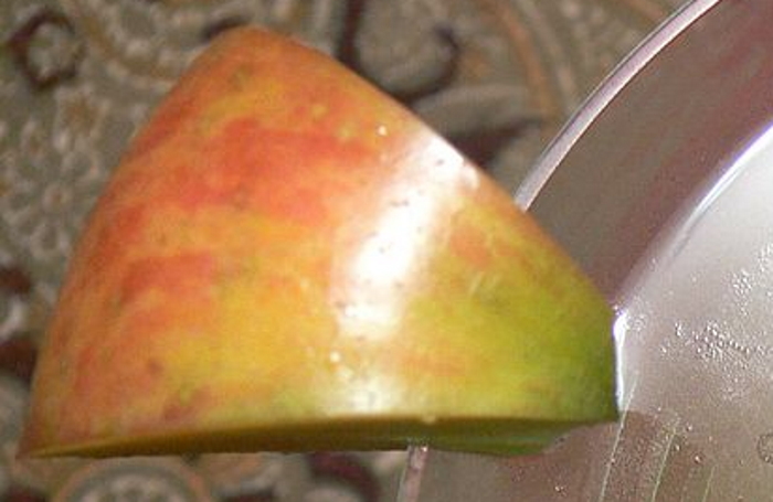The Apple Garnish on an Appletini Cocktail